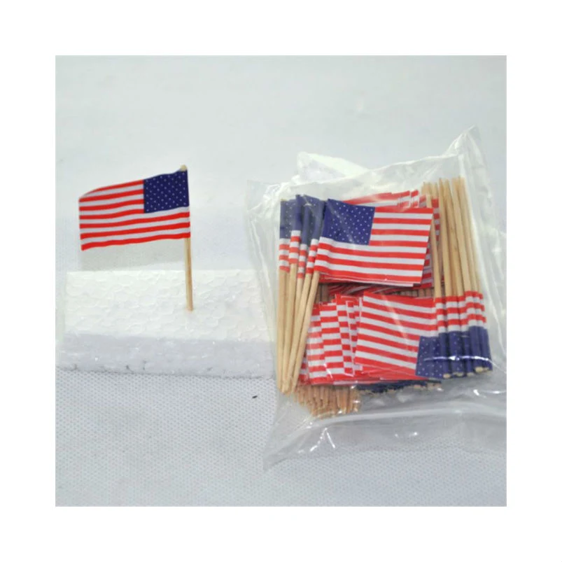 High Quality 100% Natural Good Price Custom Printed Toothpick Flags