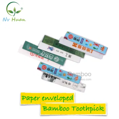 Vajilla PLA Envoltura de papel individual Palillo de dientes de bambú